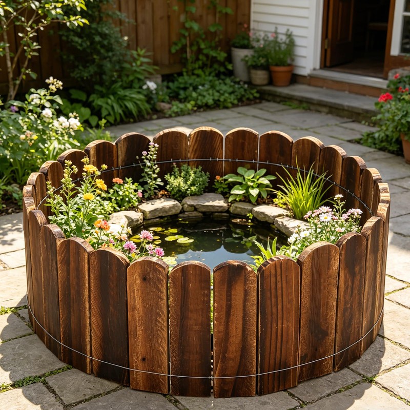 Wood Garden Edging 6 Pack 5.9" H × 47" L