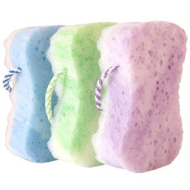 Exfoliating Shower Sponge Set for Adults, Baby Sponges for Bath, 3 Pack Body Scrub Sponges 2
