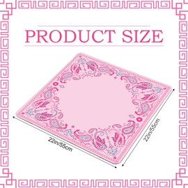 Sonwyoung Mini Mahjong Mat for Travel Set 22x22 Inch Paisley Floral Majiang Mat Cute Colorful Mahjong Accessories for Gifts Domino & Tile Table Game (Pink)
