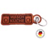 Samunshi® Leather Keyring with Engraving with Lettering Motifs Gifts Made