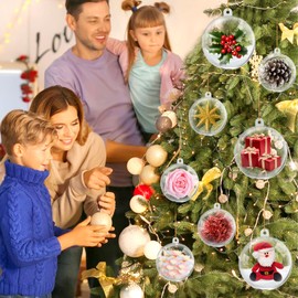 20PCS 100mm Christmas Ball Ornaments Clear Plastic Fillable Christmas Ball 3.94'' DIY Craft Ornaments,Shatterproof Xmas Tree Hanging Balls Decorations for Holiday, Wedding, Birthday, Christmas Decor