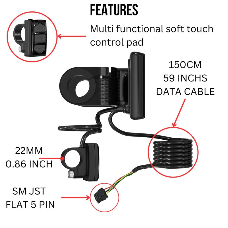 SW900 EBike Display 24V 36V 48V 60V 72V Electric Bicycle