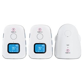 Audio Baby Monitor TimeFlys Twin Crown,Temperature Monitoring,Vibration,Lullabies,Rechargeable Battery,Talk Back Intercom,USB Connection,Zero Emission at Night Mode,Long Range up to 1000 ft