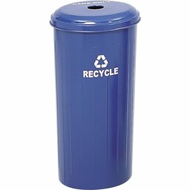 Safco 9632BU Tall Round Recycling Trash Can, 20-Gallon, Blue