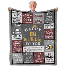Yasrlvun 80th Birthday Gifts for Men, 1945 Birthday Gifts 80th Birthday Blanket 50"x 60" Presents for 80th Birthday 80th Birthday Gifts for Him