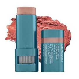 Colorescience Sunforgettable - Bálsamo de color de protección total SPF 50, mineral, amplio espectro, color de labios y mejillas para construir