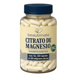Citrato De Magnesio 500mg 100 Cpsulas, Alta Absorcin, Premium, Vegano Y Natural, Beautimate Duerme Mejor, Despierta Con Ms Energa                     