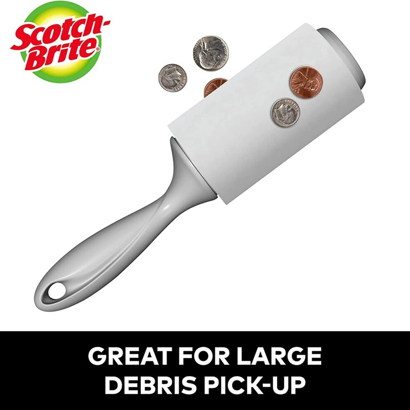 Scotch-Brite 50% Stickier Auto Lint Roller 4 Rollers 48 Sheets