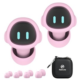 Kids Ear Plugs (6-12 yrs) - Reusable Noise Reduction Earplugs for Focus, Travel, Concerts, Socializing, Sports, 8 Ear Tips in XS/S/M/L,PK-E