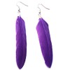 Purple Feather Earrings - Handmade Slim Look