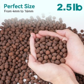 Rahato 2.5 lbs LECA Clay Pebbles for Plants, 4-16mm Lightweight Clay Balls for Plants Drainage, Hydroponic Growing, Aquaponics, Orchid Potting Mix, Natural LECA Balls for Soil Root Development