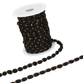 BENECREAT 16 Yards Pom Pom Trim, Ball Fringe Trim, Black Polyester Ribbon Trim for Sewing Accessories DIY Crafts Home Decoration Dress Waist Chain