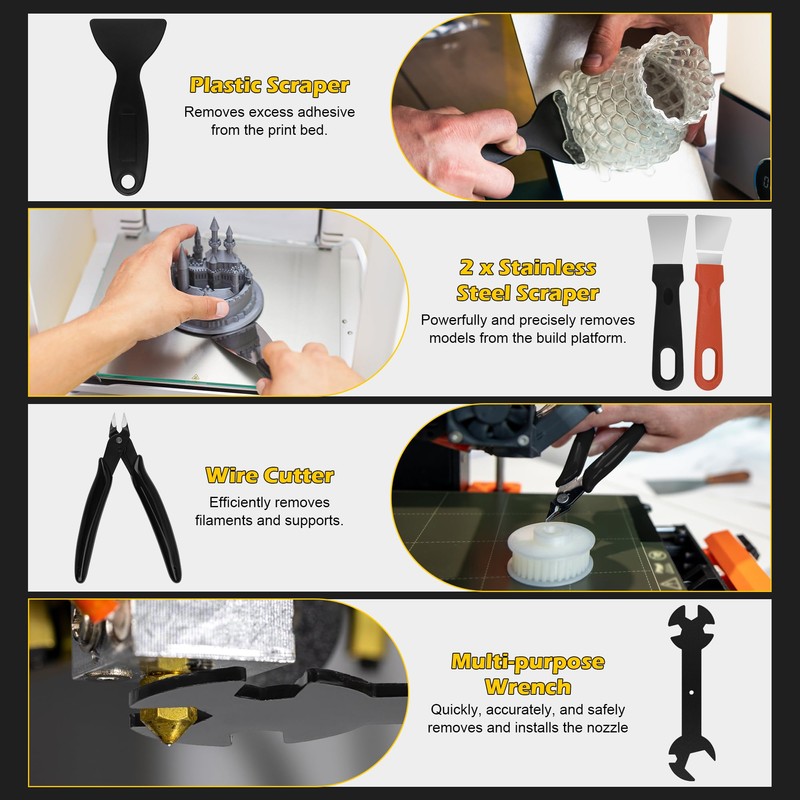 3D Printer Tool Kit, Anglecai 35 Pcs 3D Printer Nozzle