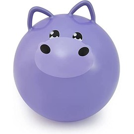B4E Kids Space Hopper | Inflatable Space Hopper For Children Aged 3 Years and Above | 40cm x 40cm Animal Space Hopper For Kids | Jump and Bounce Space Hopper with Assorted Designs (Hippo)