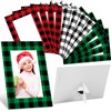 Lonfliness 150PCS Christmas Picture Frame Xmas Plaid Paper Photo Frames