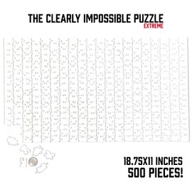 CM Originals The Clearly Impossible Puzzle 500 Pieces Hard Puzzle for Adults (Acrylic, Jigsaw, 18.75x11 inches, 1 Pound, Made in USA)