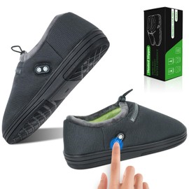 Foot Warmer, Electric Foot Warmer with 5000mAh Battery, Heated Slippers Women Men, Heat Slippers with Smart Dual Independent Switch Heated Shoes for Feet Warmers Winter Warm