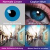 GLAMLENS Kontaktlinsen farbig mit Stärke farbige Cagliari Blue Monatslinsen weiche