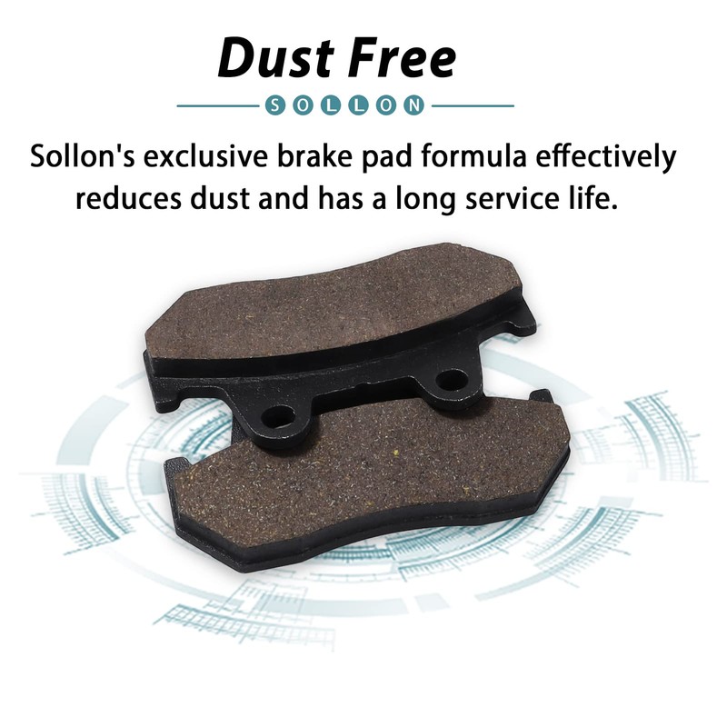 SOLLON Front and Rear Brake Pads for Honda 1500 GL1500