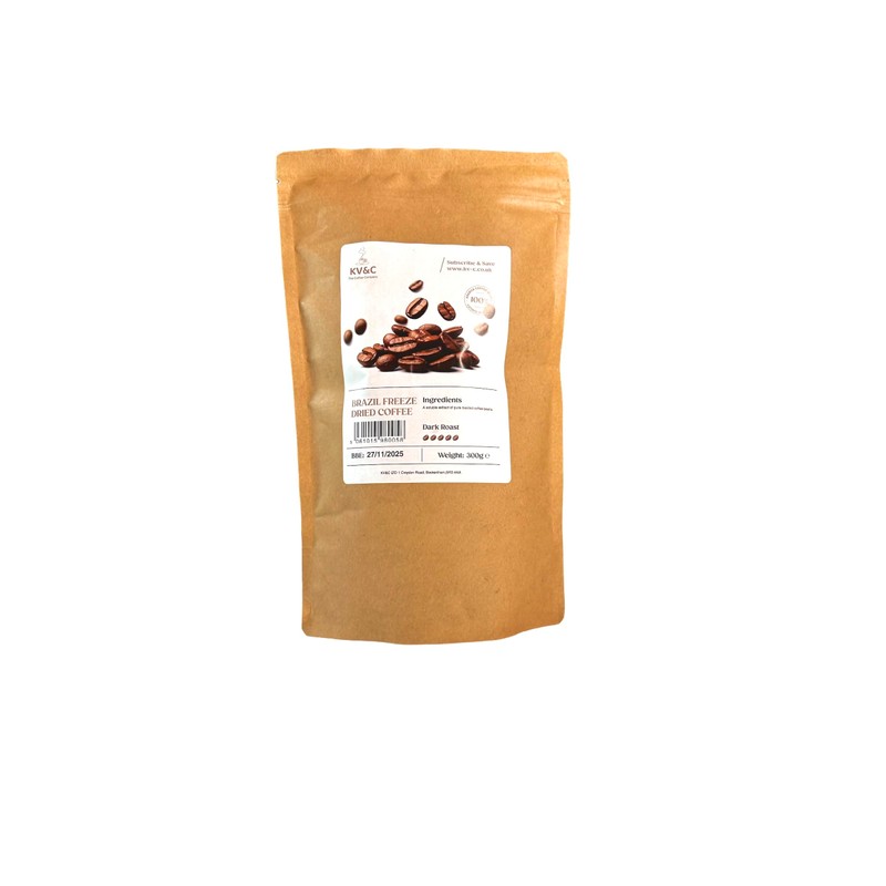 KV&C Instant Coffee 300g (280 CUPS) Resealable Bag | Dark