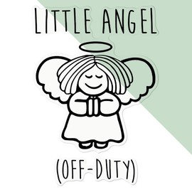 Azeeda Große 210mm 'Engel außer Dienst' Permanente Transparente Aufkleber für Fenster/Autos/Wände/Skateboards etc (DC00132038)