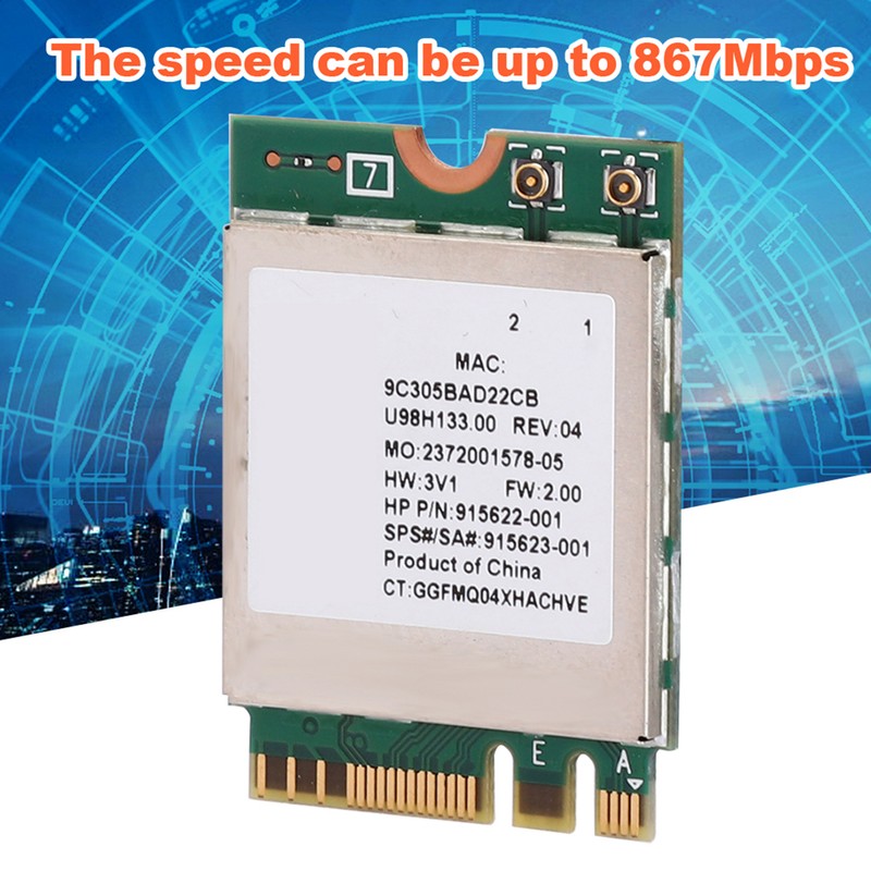 Network Card RTL8822BE Dual Band 2.4G/5G M.2 Interface Support for
