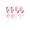 Red Pink Heart Press on Nails Matte Fake Nails Short