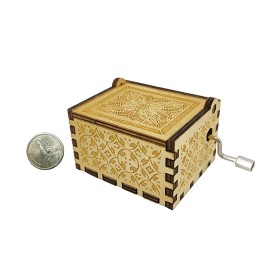 FixtureDisplays Amazing Grace Music Box 3 3/8 X 2 X 1 5/8" Christian Gift Play While Cranking