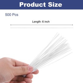 MECCANIXITY 500pcs Twist Ties 6" 0.55inch Reusable Foil Cable Closure Ties Garden Plant Ties for Tying Bread, Candy Bags, Bundle Wires, White