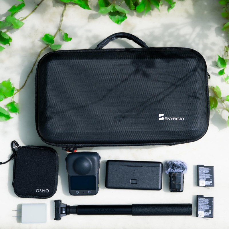 Skyreat Osmo 360 Case,PU Leather Portable Storage Shoulder Bag for