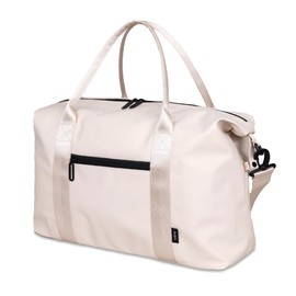 Jadyn Lola Travel Bag, Weekender/Overnight Duffel, Gym Tote Bag for Women, Men (Cream)