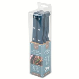 Core Kitchen Set of 6 Colorful Kitchen Steak Knives - 4.5" Blade - Sapphire