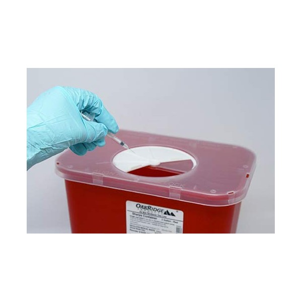 Oakridge 2 Gallon Sharps Container (20 Pack) Rotor lid | Physician Business Bundle | Full case