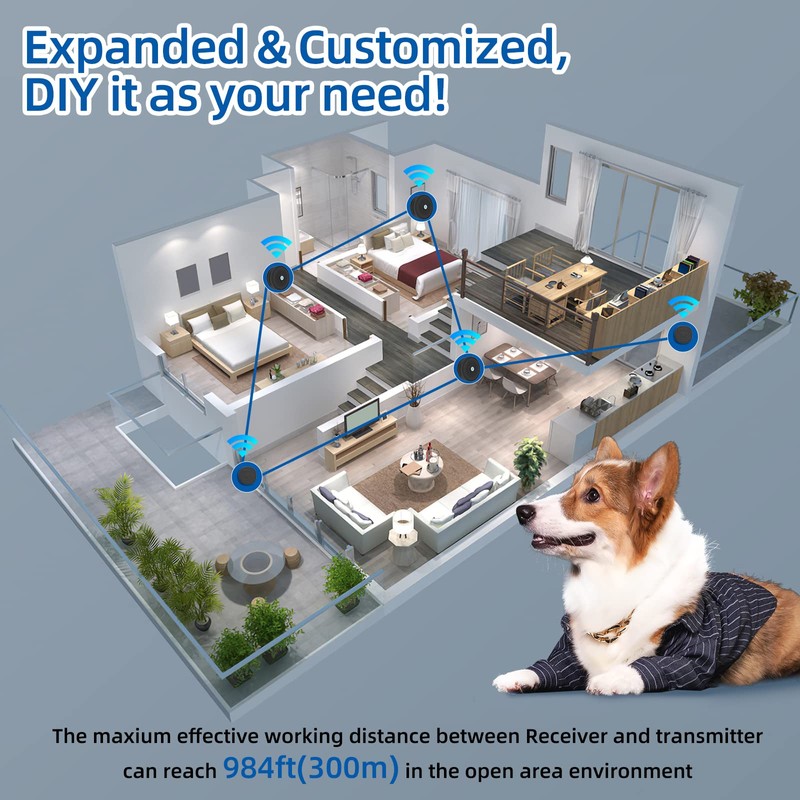Wowlela Dog Doorbell, Wireless Touch Pet Doorbell, Pet Training Bells