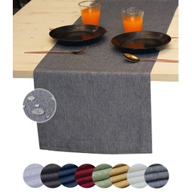 Grey Table Runner 132 inch, Outdoor Dresser Scarf, Waterproof Gray Coffee Table Runner, Long Dining Table Runners, Decor for Fiesta, Dinner Parties, Wedding, Easter, Mothers Day, Birthday