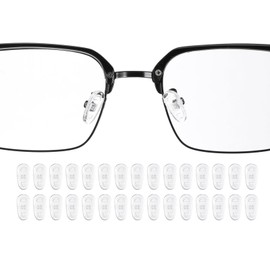 HARFINGTON 15 Pairs Eyeglass Nose Pads 5mm Thickness Silicone Anti-Slip Glasses Nose Grips Screw-in Glasses Nose Pads for Plastic Frames Glasses Sunglasses, White
