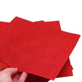 Namvo 20 Pieces A4 Glitter Paper Card, Glitter 250 g/m? Glitter Color Cardboard Paper Craft Card Sheets for DIY Craft Decoration Red