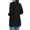 GRECERELLE Women's Black Long Sleeve Open Front Cardigan Casual Ribbed