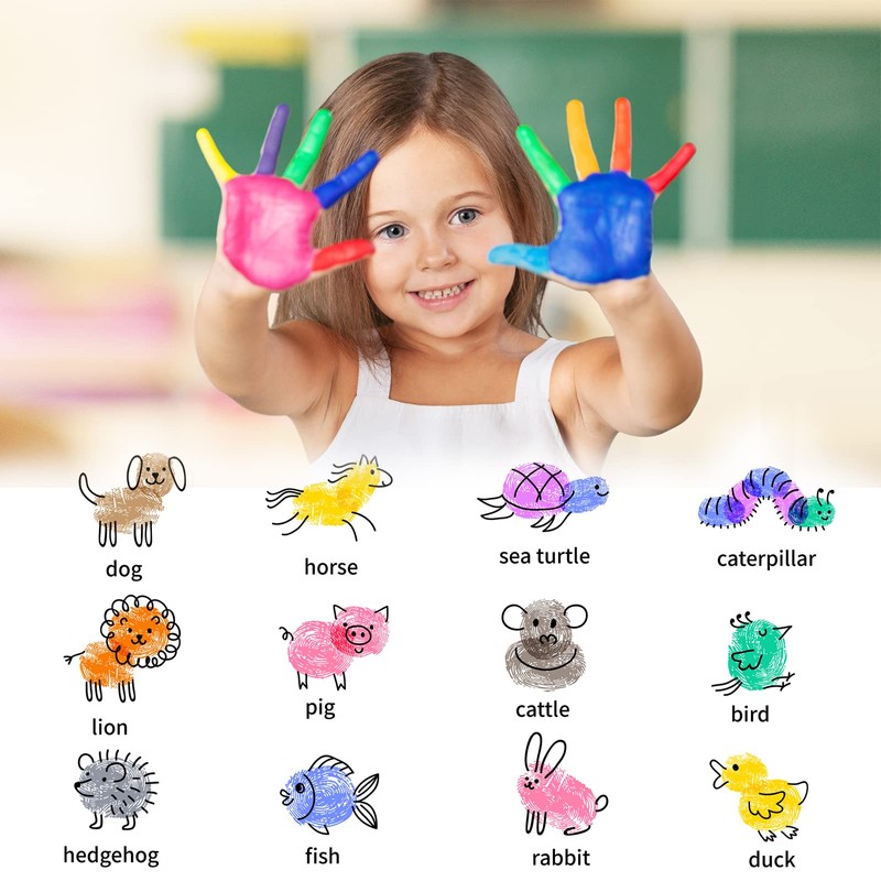 DazSpirit 24 Colours Ink Pads Set, Fingerprint Ink Pads for