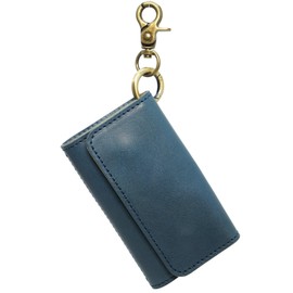 BlissLeather (Tochigi Leather Made in Japan) Luxury Genuine Leather Smart Key Case, 5 Layers, Canabira, KYY Zipper, Coin Purse Included, Turquoise