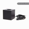 Cube table lamp in black metal, E27 base compatible, IP20,