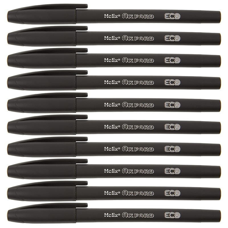 Helix Oxford Eco Pack of 10 Ballpoint Pens, (224702)