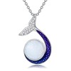 KoyeKei Mermaid Tail Necklace 925 Sterling Silver Opal Pendant Necklace