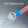 KWONONG LED Momentary Push Button Switch, Stainless Steel, IP67 Waterproof