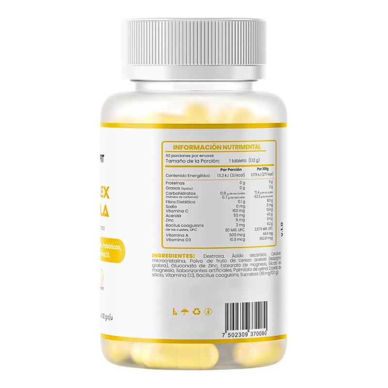 Flairfit Complex Acerola 60 tabletas masticables Suplemento alimenticio Probiticos y