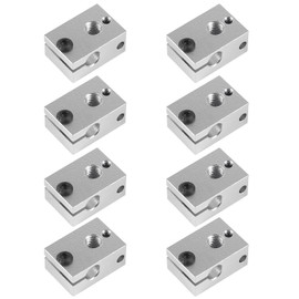 JUZITAO V6 High Temperature Copper Plated Heater Block 3D Printer V6 Heater Block Compatible with PT100 Cartridge Sensor V6 Hotend Prusa i3 MK3/MK3S Hotend(Pack of 8Pcs)