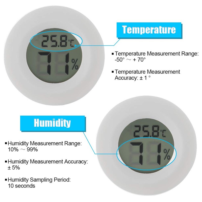Reptile Thermometer and Hygrometer Digital Reptile Thermometer LCD Temperature Humidity