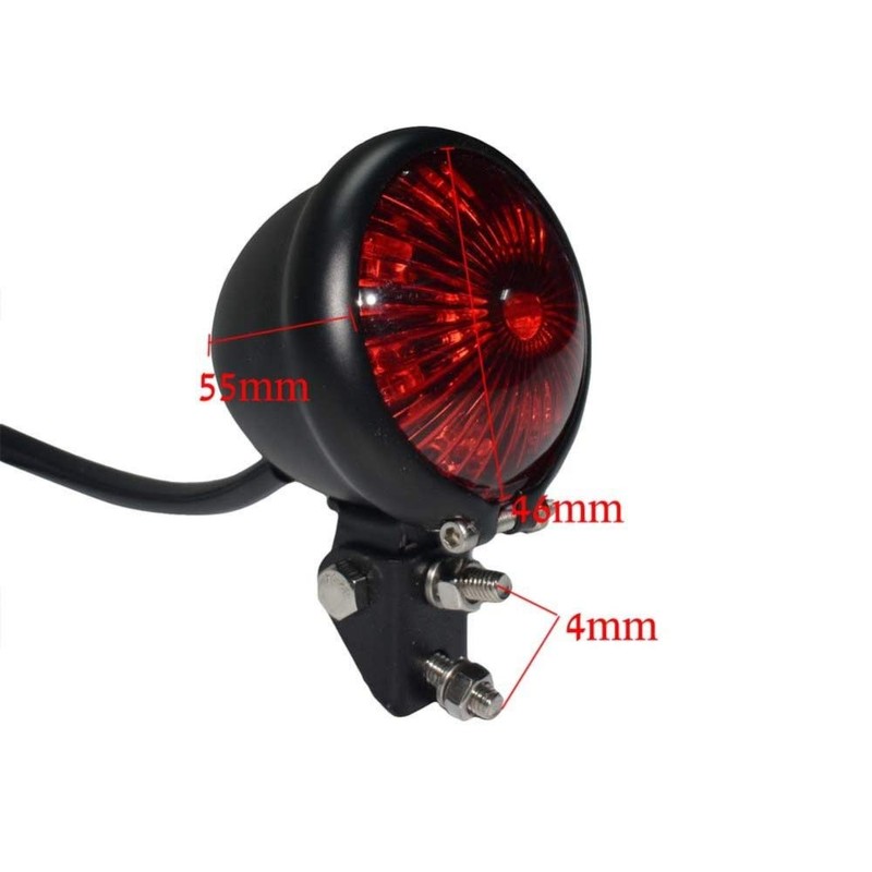 YIBO Motorcycle Red 12V LED Adjustable Cafe Racer Style Stop