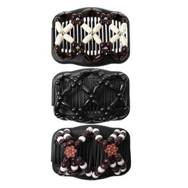 3 Pieces Of Hair Comb Inserts, Women'S Headwear, Elastic Double-Row Comb, Fashionable Magic Hair Comb, Hair Accessories