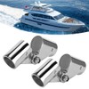 2Pcs Stainless Steel Folding Rotatable Connector Marine Boat Rail Tube